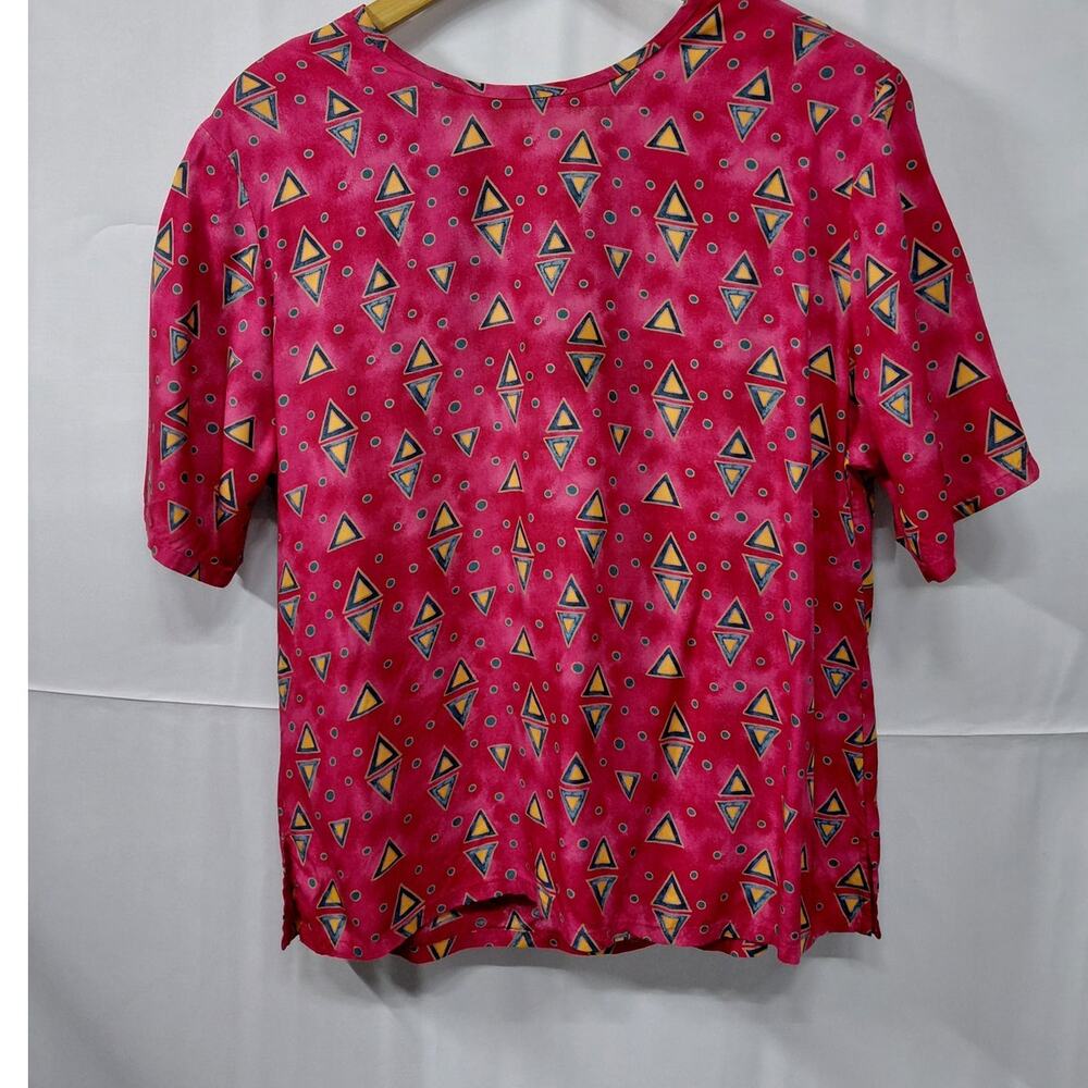 Pendleton Classic Red Graphic Print Top Crew Neck Women See Measurements